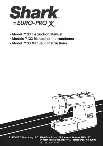 Shark euro pro x sewing machine instructions